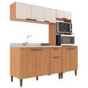 Ver imagem 3 de Cozinha Iara Modulada 3 Peças com Torre Quente Marrom/Freijó/Off White