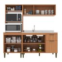 Ver imagem 2 de Cozinha Iara Modulada 3 Peças com Torre Quente Marrom/Freijó/Off White