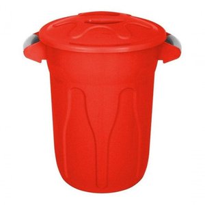 Cesto Balde Plástico 40 Litros com Tampa - Vermelho