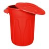 Cesto Balde Plástico 40 Litros com Tampa - Vermelho - 5