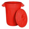 Cesto Balde Plástico 40 Litros com Tampa - Vermelho - 3
