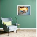 Ver imagem 2 de Quadro Decorativo Gato Muro Praia - 50x70cm:moldura Preta