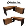 Mesa de Escritório em L 170cm com Balcão e 3 Gavetas - 4