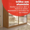 Ver imagem 7 de Guarda-Roupa Solteiro com Espelho 2 Portas de Correr e 2 Gavetas Peônia Yescasa Amêndola Touch Marrom