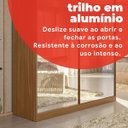 Ver imagem 7 de Guarda-Roupa Solteiro com Espelho 2 Portas de Correr e 2 Gavetas Peônia Yescasa Amêndola Touch