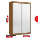 Ver imagem 3 de Guarda-Roupa Solteiro com Espelho 2 Portas de Correr e 2 Gavetas Peônia Yescasa Amêndola Touch Marrom