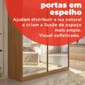Guarda-roupa Solteiro 2 Portas de Correr 2 Gavetas e 6 Espelhos Peônia Yescasa - 12