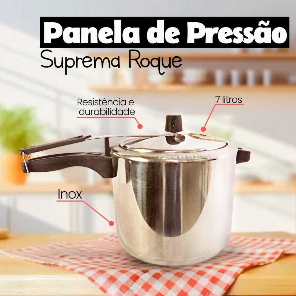 Panela de Pressão Alumínio Suprema Roque 7 Litros - 13