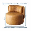 Ver imagem 4 de Conjunto 2 Poltronas Veludo Marrom Caramelo Lizzy 75cm Yescasa