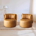 Ver imagem 1 de Conjunto 2 Poltronas Veludo Marrom Caramelo Lizzy 75cm Yescasa
