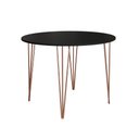 Ver imagem 2 de Mesa Jantar Redonda Preta Hairpin 110cm Elen Base Cobre