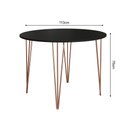 Ver imagem 4 de Mesa Jantar Redonda Preta Hairpin 110cm Elen Base Cobre