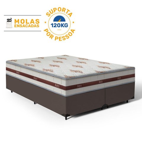 Cama Box com Colchão de Molas Ensacadas Anjos Classic Queen 158cm