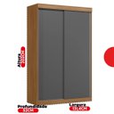 Ver imagem 3 de Guarda-Roupa Solteiro 2 Portas de Correr e 2 Gavetas Peônia Yescasa Amêndola Touch/Grafito Prime Tx Marrom