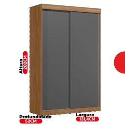 Guarda-roupa Solteiro 2 Portas de Correr 2 Gavetas Peônia Yescasa - 3