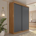 Ver imagem 2 de Guarda-roupa Solteiro 2 Portas de Correr 2 Gavetas Peônia Yescasa