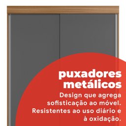Guarda-roupa Solteiro 2 Portas de Correr 2 Gavetas Peônia Yescasa - 15