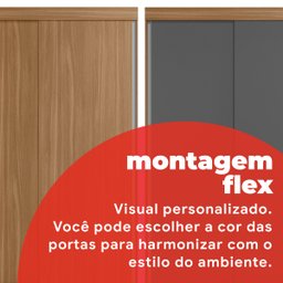 Guarda-roupa Solteiro 2 Portas de Correr 2 Gavetas Peônia Yescasa - 14