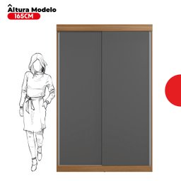 Guarda-roupa Solteiro 2 Portas de Correr 2 Gavetas Peônia Yescasa - 5
