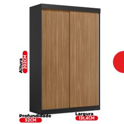 Guarda-roupa Solteiro 2 Portas de Correr 2 Gavetas Peônia Yescasa - 5
