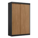 Ver imagem 4 de Guarda Roupa Solteiro 2 Portas de Correr e 2 Gavetas Peônia Preto Prime TX/Amêndola Touch Yescasa