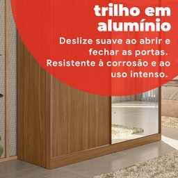 Guarda-roupa Solteiro 2 Portas de Correr 2 Gavetas e Espelho Peônia Yescasa - 14
