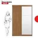 Ver imagem 5 de Guarda-roupa Solteiro 2 Portas de Correr 2 Gavetas e Espelho Peônia Yescasa