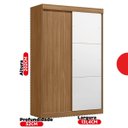 Ver imagem 3 de Guarda Roupa Solteiro com Espelho 2 Portas de Correr e 2 Gavetas Peônia Yescasa