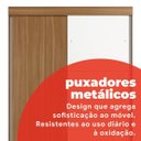 Ver imagem 7 de Guarda Roupa Solteiro com Espelho 2 Portas de Correr e 2 Gavetas Peônia Yescasa Marrom/Amêndola Touch