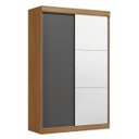 Ver imagem 3 de Guarda-Roupa Solteiro com Espelho 2 Portas de Correr e 2 Gavetas Peônia Yescasa Amêndola/Grafito Prime TX