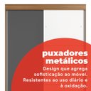 Ver mais imagens de Guarda-Roupa Solteiro com Espelho 2 Portas de Correr e 2 Gavetas Peônia Yescasa Amêndola/Grafito Prime TX