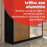 Guarda-Roupa Solteiro com Espelho 2 Portas de Correr e 2 Gavetas Peônia Yescasa Amêndola/Preto Prime TX - 14