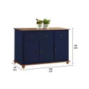 Ver imagem 5 de Balcão Buffet 3 Portas e 2 Gavetas 50631 Linz Móveis - Azul Petróleo/imbuia Glazer