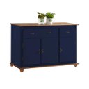 Ver imagem 2 de Balcão Buffet 3 Portas e 2 Gavetas 50631 Linz Móveis - Azul Petróleo/imbuia Glazer