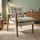 Ver imagem 1 de Poltrona Moderna Confortável Sala de Estar com Design Elegante Estofado Sofisticado Madeira Natural