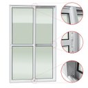 Ver imagem 2 de Porta de Correr 2 Folhas Moveis 210 X 120 Elite com Fecho Automático Vidro Liso