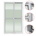 Ver imagem 2 de Porta de Correr 2 Folhas Moveis 210 x 120 Elite com Fecho Automático Vidro Liso Branco Brimak