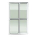 Ver imagem 3 de Porta de Correr 2 Folhas Moveis 210 x 120 Elite com Fecho Automático Vidro Liso Branco Brimak