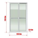 Ver imagem 7 de Porta de Correr 2 Folhas Moveis 210 x 120 Elite com Fecho Automático Vidro Liso Branco Brimak