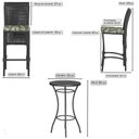 Ver imagem 2 de Mesa Bistrô e 2 Banquetas Roma Preta Corda Náutica Estofado 5 Trama Original