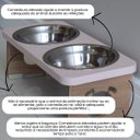 Ver imagem 3 de Comedouro Elevado Duplo para Cachorro Pet Mdf Colors - Inox - Rose
