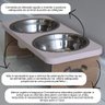 Comedouro Elevado Duplo para Cachorro Pet Mdf Colors - Inox - Rose - 3