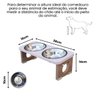Comedouro Elevado Duplo para Cachorro Pet Mdf Colors - Inox - Rose - 2