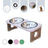 Comedouro Elevado Duplo para Cachorro Pet Mdf Colors - Inox - Rose - 5