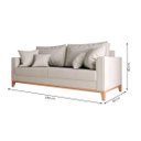 Ver imagem 3 de Sofá 3 Lugares Beny Base em Madeira Linho Bege