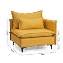 Ver imagem 4 de Sofá Modular Braço Lateral com Pé Metal Sôma CabeCasa MadeiraOriginals Amarelo Mostarda