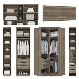 Quarto Modulado Casal Doce Vida 7 Peças Castanha/Off White - PR Móveis - 4