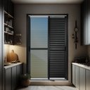 Ver imagem 1 de Porta de Correr Venez. 3 Folhas Moveis 210 x 120 Elite com Fecho Automático Vidro Reflex Preto/Mix Brimak