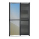 Ver imagem 3 de Porta de Correr Venez. 3 Folhas Moveis 210 x 120 Elite com Fecho Automático Vidro Reflex Preto/Mix Brimak