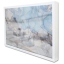 Ver imagem 1 de Quadro Decorativo Caixa Alta com Vidro Abstrato Mármore Azul Maya TaColado Moldura Branca 90 x 60cm